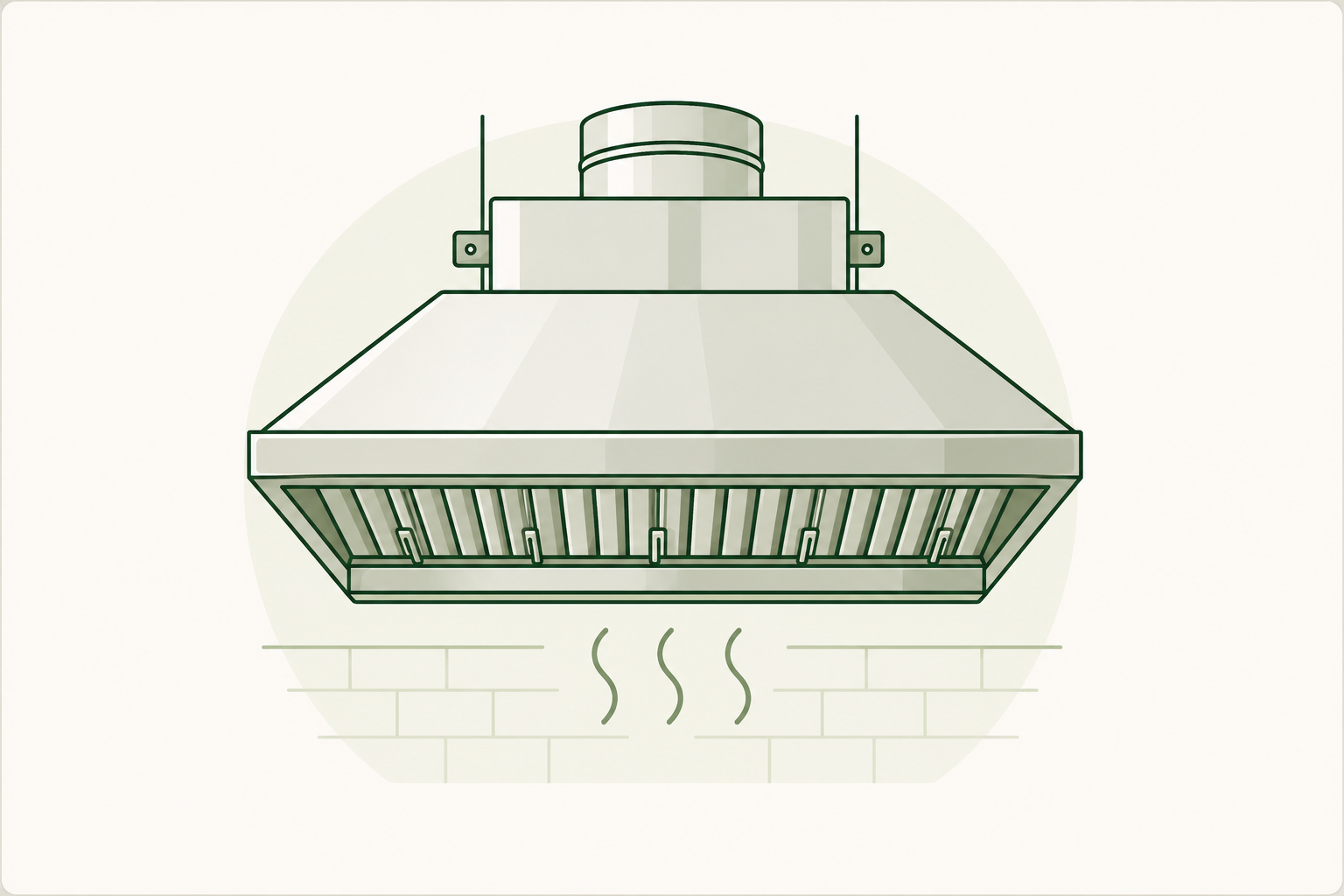 Hotte et équipement de ventilation accessibles dans une cuisine de restaurant