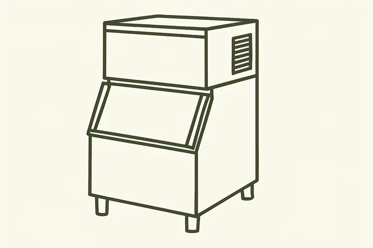 Commercial ice machine illustration