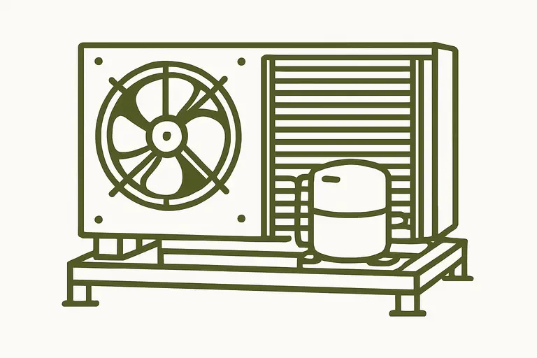 Commercial refrigeration condensing unit illustration