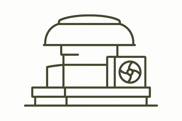 Commercial kitchen exhaust fan illustration