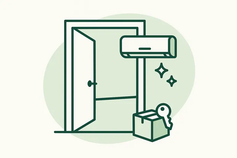 Illustration of an apartment unit prepared for new tenant